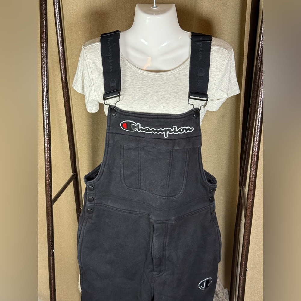 Champion Black Overalls with Embroidered Logo
